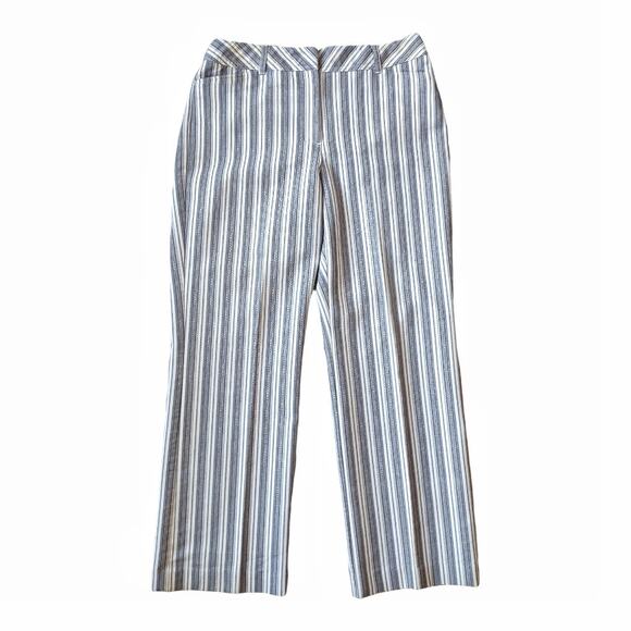 JONES WEAR SPORT Cropped Stretch Striped Pants Size 8 Academia Beach Career - Picture 1 of 12